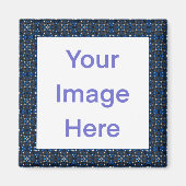 青カラフル幾何はっきりした図形 マグネット (正面)