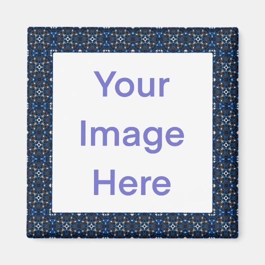 青カラフル幾何はっきりした図形 マグネット (正面)