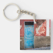 青カラフル扉付き壁 キーホルダー (正面)