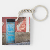 青カラフル扉付き壁 キーホルダー (裏面)