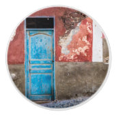 青カラフル扉付き壁 セラミックノブ (正面)