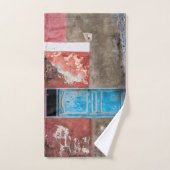 青カラフル扉付き壁 バスタオルセット (ハンドタオル)