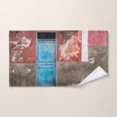 青カラフル扉付き壁 バスタオルセット (ハンドタオル)