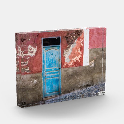 青カラフル扉付き壁 フォトブロック (左)