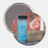 青カラフル扉付き壁 マグネット (正面/裏面)