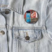 青カラフル扉付き壁 缶バッジ (インサイチュ)