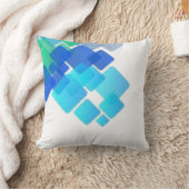 青カラフル抽象芸術装飾用クッション クッション (ブランケット)