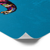 青カラフル数々の色の象 ポスター (角)