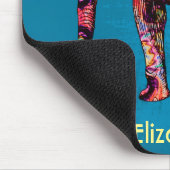 青カラフル数々の色の象 マウスパッド (コーナー)