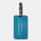 青カラフル数々の色の象 ラゲッジタグ (裏面縦)