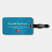 青カラフル数々の色の象 ラゲッジタグ (裏面横)