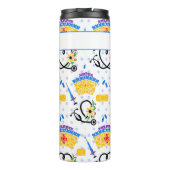 青カラフル水玉模様看護用具 タンブラー (裏面)