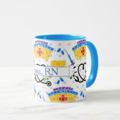 青カラフル水玉模様看護用具 マグカップ (正面右)