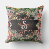 青カラフル水色の花パーソナライズされた クッション (正面)