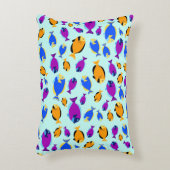 青カラフル海に浮かぶ熱帯魚の柄 アクセントクッション (正面(垂直))