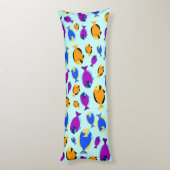 青カラフル海に浮かぶ熱帯魚の柄 ボディピロー (裏面 (縦))