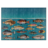 青カラフル海 カッティングボード (正面)