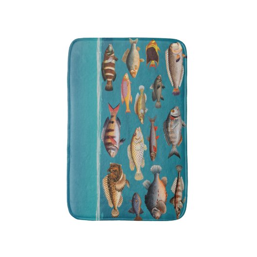 青カラフル海 バスマット (正面縦)