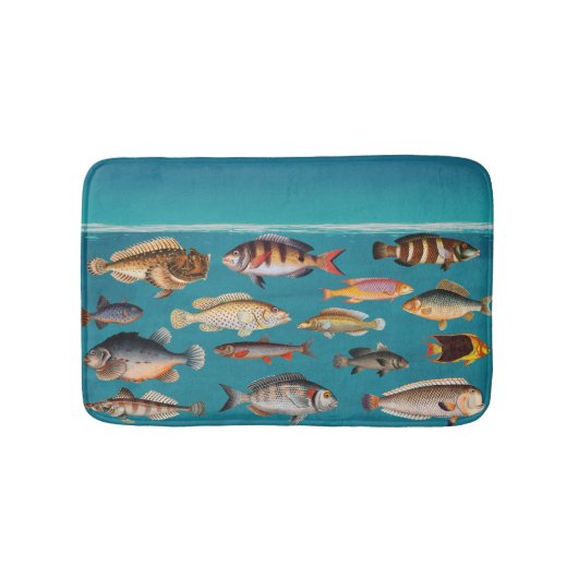 青カラフル海 バスマット (正面)