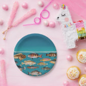 青カラフル海 ペーパープレート (パーティー)