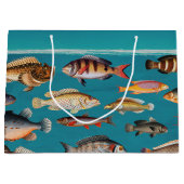 青カラフル海 ラージペーパーバッグ (正面)