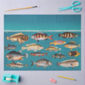 青カラフル海 薄葉紙 (クラフト)