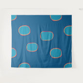 青カラフル王室のジャンボドットイベント背景 タペストリー (正面(横))