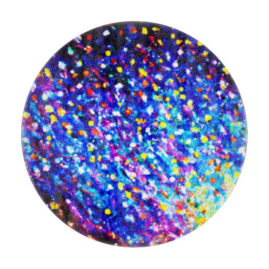 青カラフル空に星。買今 カッティングボード (正面)