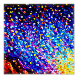 青カラフル空に星。買今 ポスター