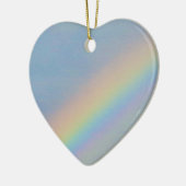 青カラフル空に虹、若い女性だけで セラミックオーナメント (左)