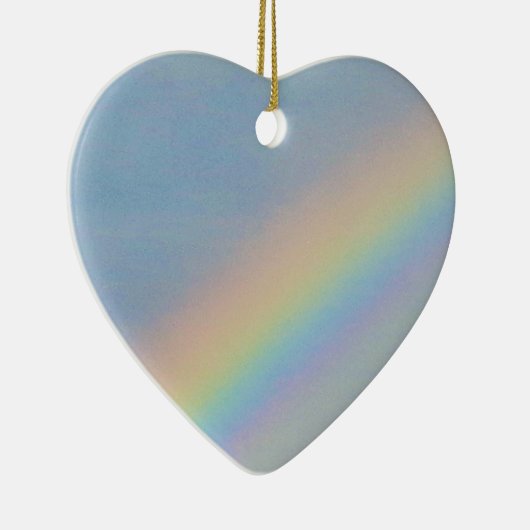 青カラフル空に虹、若い女性の新しい セラミックオーナメント (右)