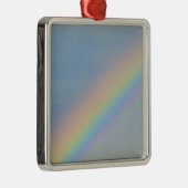 青カラフル空の虹、写真 メタルオーナメント (右)