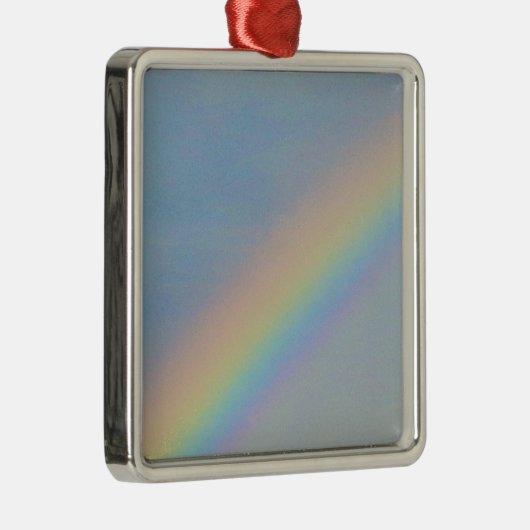 青カラフル空の虹、写真 メタルオーナメント (右)