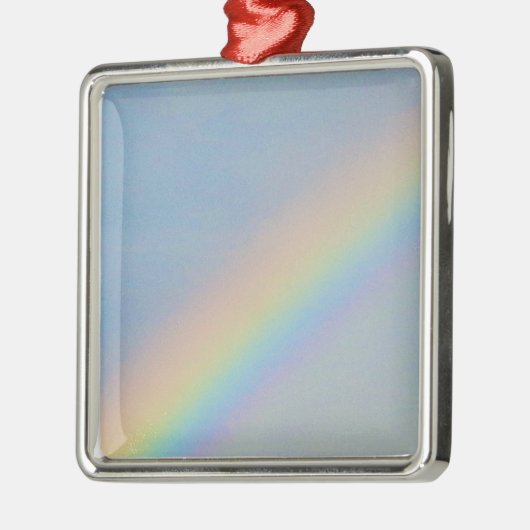 青カラフル空の虹、写真 メタルオーナメント (左)