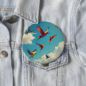 青カラフル空の鳥 缶バッジ (インサイチュ)