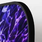 青カラフル紫の粉砕されたガラスデザイン ピックルボールラケット (左詳細)