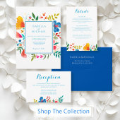 青カラフル結婚色 招待状ベリーバンド