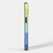 青カラフル緑の黄色の抽象芸術ストライプ名 Case-Mate iPhoneケース (裏面 / 右)