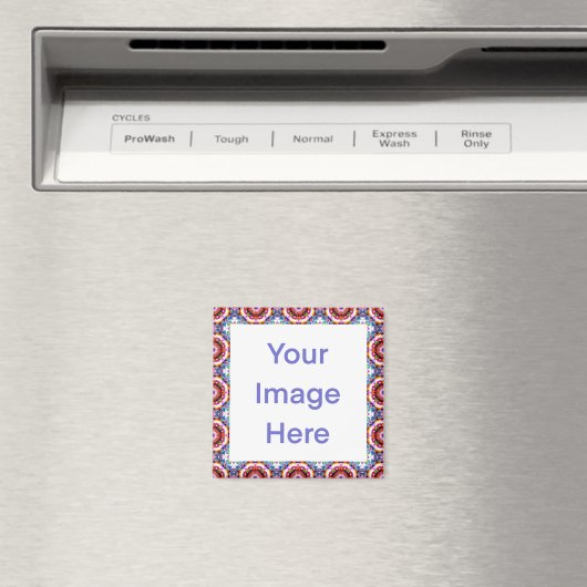 青カラフル緑はっきりした鮮ピンク幾何学模様 マグネット (インサイチュ (食洗機))