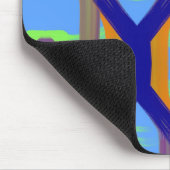 青カラフル緑オレンカスタマイズジアートパターン マウスパッド (コーナー)