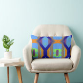 青カラフル緑オレンカスタマイズジアートパターン ランバークッション (椅子)