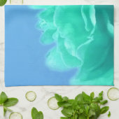 青カラフル緑フローラ キッチンタオル (折り畳み)