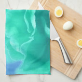 青カラフル緑フローラ キッチンタオル (四つ折り)