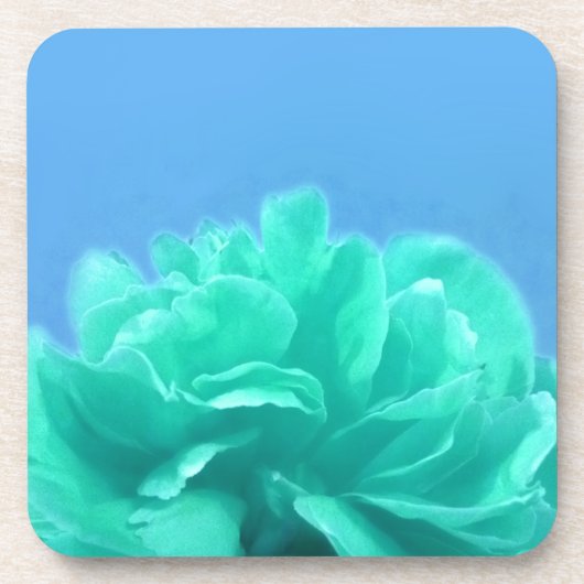 青カラフル緑フローラ コースター (正面)