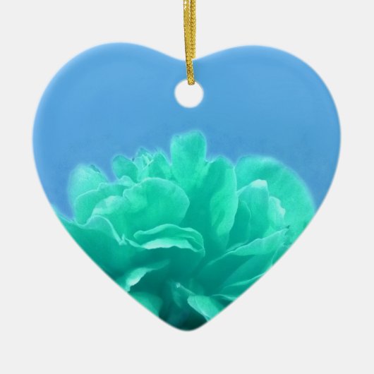 青カラフル緑フローラ セラミックオーナメント (正面)