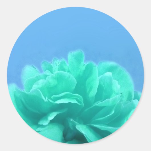青カラフル緑フローラ ラウンドシール (正面)