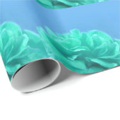 青カラフル緑フローラ ラッピングペーパー (ロールコーナー)