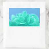 青カラフル緑フローラ 長方形シール (バッグ)