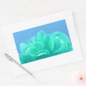 青カラフル緑フローラ 長方形シール (封筒)