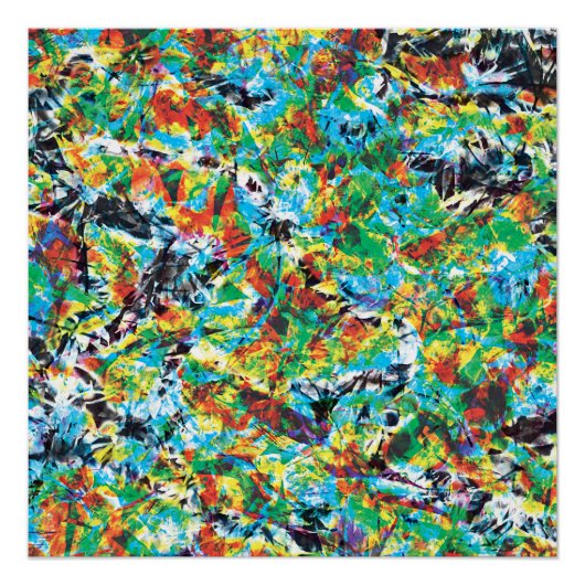 青カラフル緑春花文芸術 ポスター (正面)
